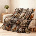 Couverture en flanelle vintage 🎨 | Chaude, douce et légère ☁️ | Idéale pour canapé, lit et voyage 🛋️ | Lavable en machine 🧺