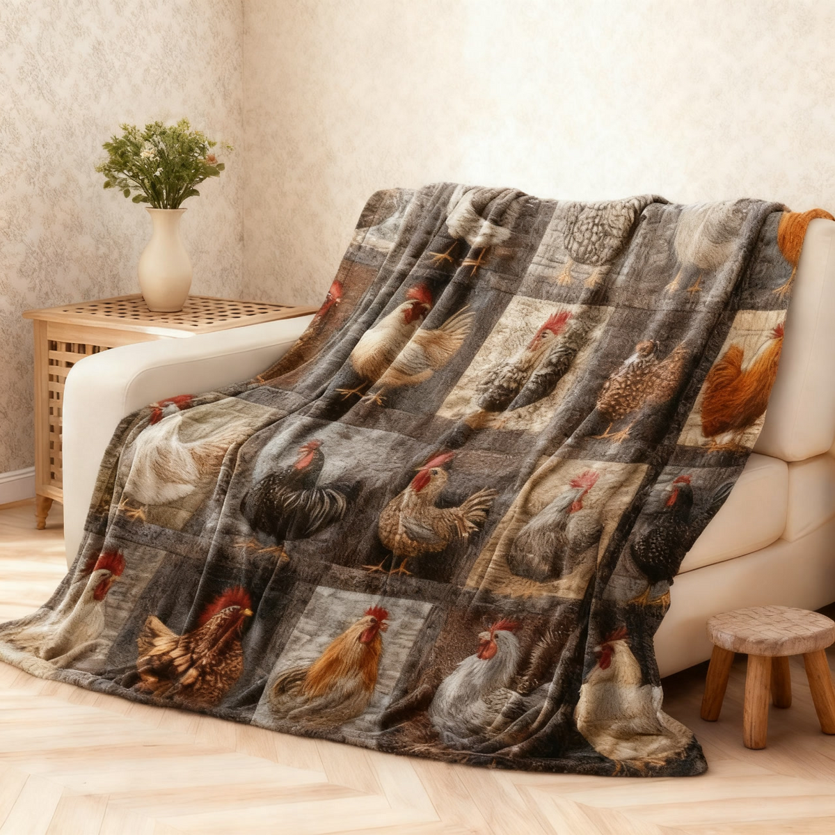Couverture en flanelle vintage 🎨 | Chaude, douce et légère ☁️ | Idéale pour canapé, lit et voyage 🛋️ | Lavable en machine 🧺