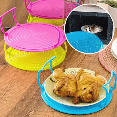 🍽️ Plateau Pliable 2-en-1 pour Micro-ondes – Chauffe Deux Plats Simultanément | Poignées Cool-Touch Anti-Brûlure | Silicone Alimentaire Sans BPA | Antidérapant et Peu Encombrant | Ø 23,5 × 8,3 cm ✨