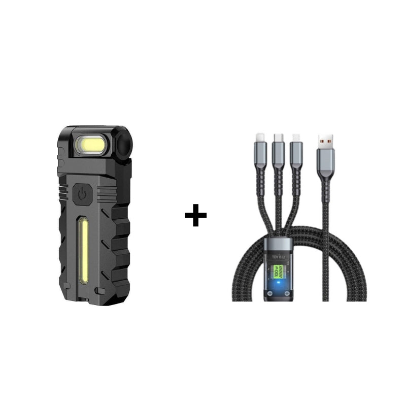 🔦 Lampe de Travail LED avec Tête Rotative à 180° | Double Faisceau : Spot + Lumière Latérale Blanche/Rouge 💡 | Base Magnétique et Clip en Métal 🧲 | Rechargeable USB-C 1200 mAh 🔋 | De Poche pour Réparations, Camping et Urgences 🛠️