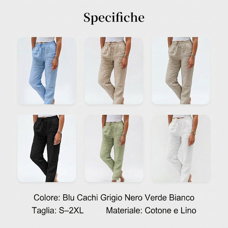 📢📢50% DE RÉDUCTION !!!⏰Pantalon ample en coton et lin pour femme avec taille élastique