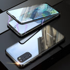 Coque magnétique double face en verre trempé pour téléphone Samsung