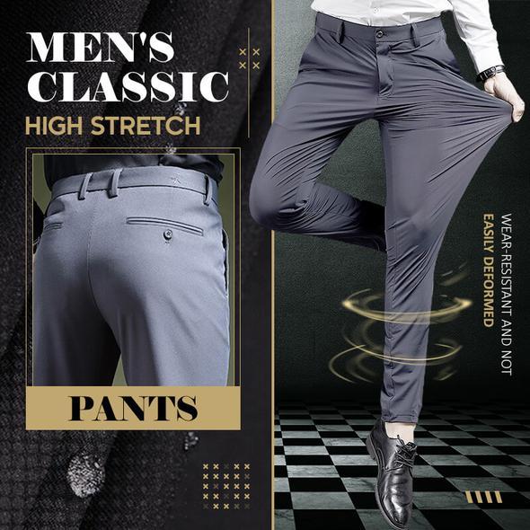 (Achetez-en deux, obtenez la livraison gratuite) Pantalon de costume classique extensible pour homme