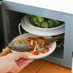 🍽️ Plateau Pliable 2-en-1 pour Micro-ondes – Chauffe Deux Plats Simultanément | Poignées Cool-Touch Anti-Brûlure | Silicone Alimentaire Sans BPA | Antidérapant et Peu Encombrant | Ø 23,5 × 8,3 cm ✨