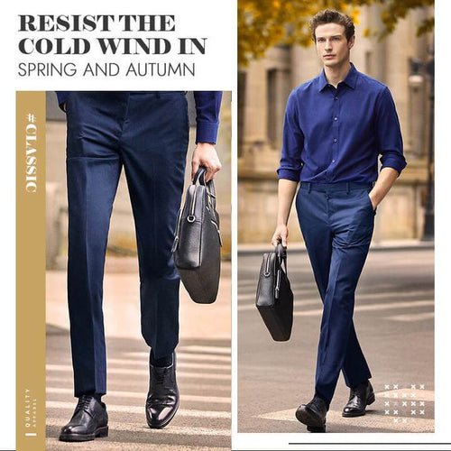 (Achetez-en deux, obtenez la livraison gratuite) Pantalon de costume classique extensible pour homme