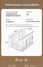 💊 Organiseur de Médicaments Extensible | Transparent, Tout en un Coup d'Œil 👀 | Télescopique de 24,5 à 43 cm 📏 | Compartiments Séparés Ordonnés ✨ | Parfait pour Armoires, Tiroirs et Trousse de Premiers Secours 🗄️