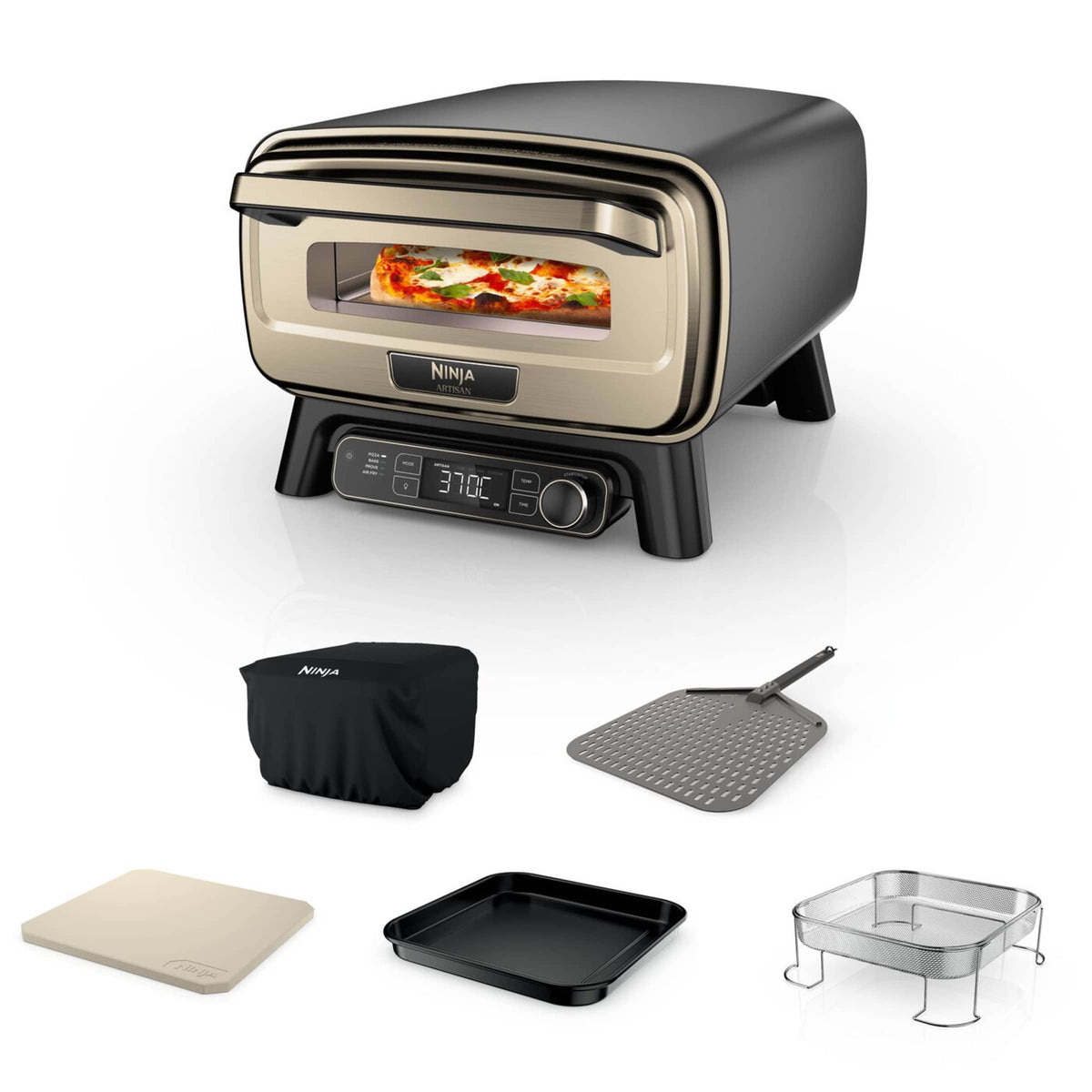 Four à pizza et air fryer électrique d’extérieur Ninja Artisan - Noir et Or