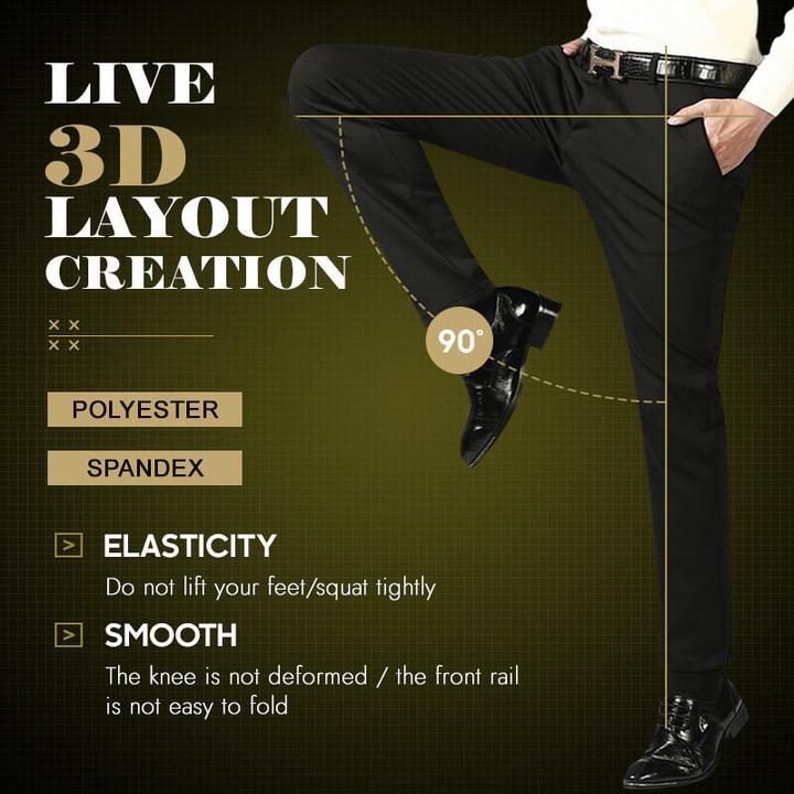 (Achetez-en deux, obtenez la livraison gratuite) Pantalon de costume classique extensible pour homme