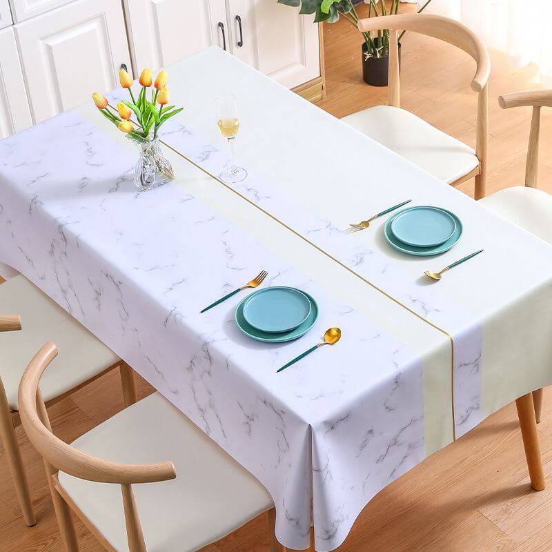 Nappe marbrée imperméable et antitache