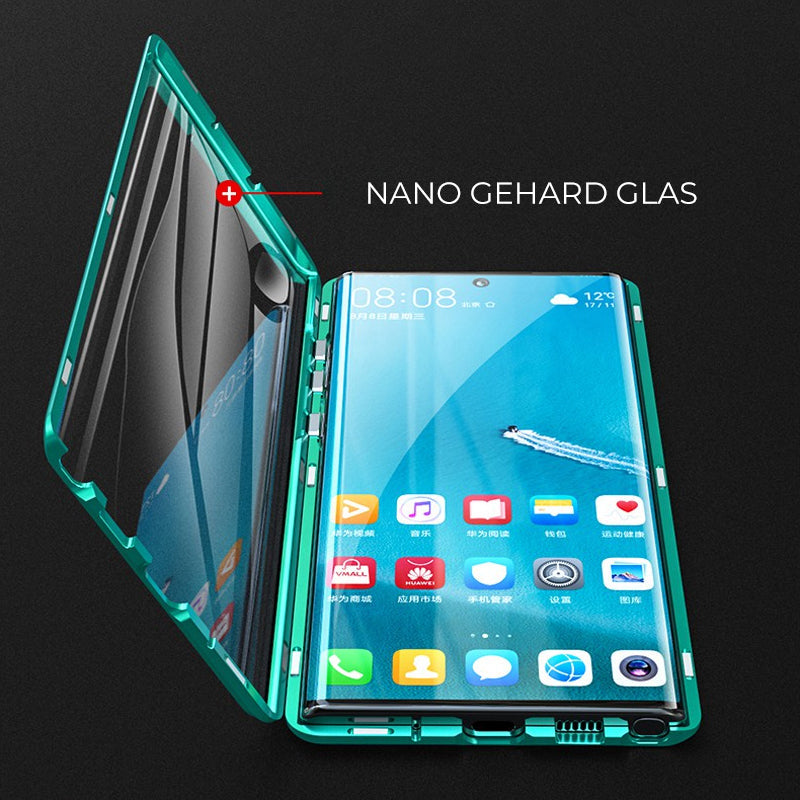 Étui magnétique en verre trempé double face pour téléphone Samsung