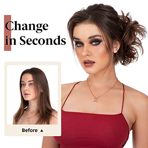 Chignon désordonné avec peigne latéral Chignon postiche facile à clipser