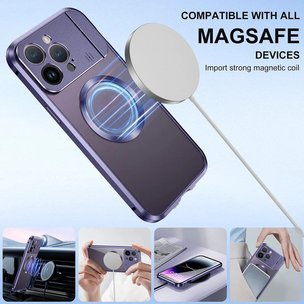 Coque de Téléphone Magnétique Pliable avec Support et Aromathérapie pour iPhone Séries 14/13
