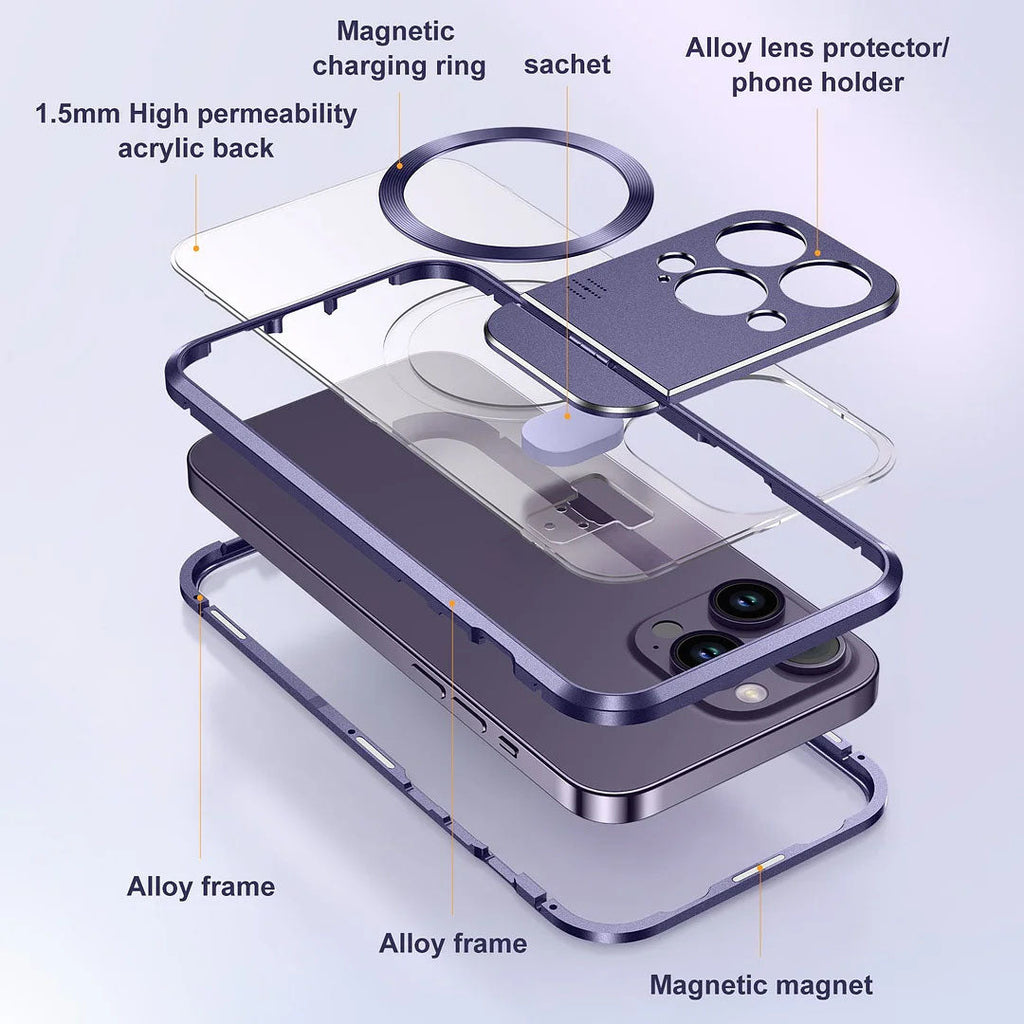 Coque de Téléphone Magnétique Pliable avec Support et Aromathérapie pour iPhone Séries 14/13