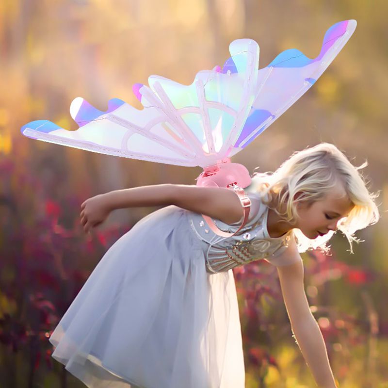 🎀🎀Ailes de fée électriques rechargeables avec lumières LED et musique