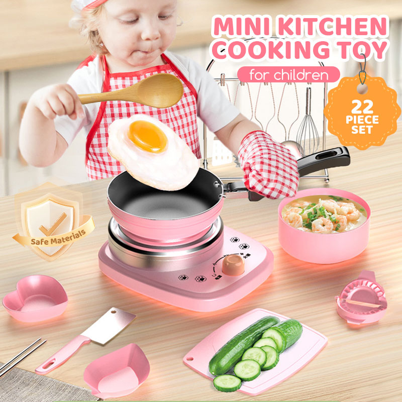 🎁Mini cuisine de jeu pour la vraie cuisine des enfants - Ensemble de 22 pièces