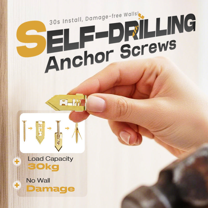 🔩 Chevilles autoperceuses à expansion trifide 🏠 | Acier zingué, fixation jusqu'à 30 kg et antirouille | Pour plaques de plâtre et murs creux | 30 × 4 mm | 36 pièces