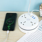 🔌 Universal Power Strip with Cable Organizer, 3 AC Outlets & 3 USB Ports – 2500W/10A, 110-250V, Overload & Short-Circuit Protection, 2m or 2.8m Cable – Home, Travel & Office ✨📱