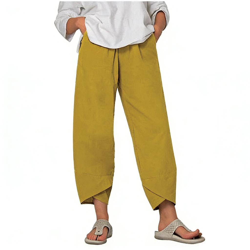 💥Offre limitée : 50 % de réduction💥Pantalon vintage asymétrique avec taille élastique et poches