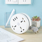 🔌 Universal Power Strip with Cable Organizer, 3 AC Outlets & 3 USB Ports – 2500W/10A, 110-250V, Overload & Short-Circuit Protection, 2m or 2.8m Cable – Home, Travel & Office ✨📱