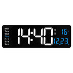 🕔🌡️ Horloge Murale Numérique 13”/16” – Affichage Température, Date, Jour, Luminosité Automatique 10 Niveaux, Télécommande, Câble 3,5m – 11 Variantes 🏠✨