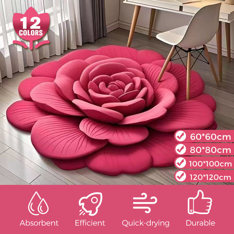 🏠Nouveau Produit 2025🔥Tapis de Sol en Peluche Florale et Terre de Diatomées