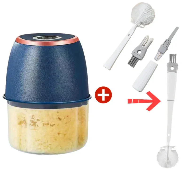 Liberté en cuisine ! ✂️ Hachoir Robot Rechargeable avec 6 Lames | Hache la Viande, l'Ail et les Légumes en 5 Secondes ⚡