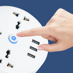 🔌 Universal Power Strip with Cable Organizer, 3 AC Outlets & 3 USB Ports – 2500W/10A, 110-250V, Overload & Short-Circuit Protection, 2m or 2.8m Cable – Home, Travel & Office ✨📱