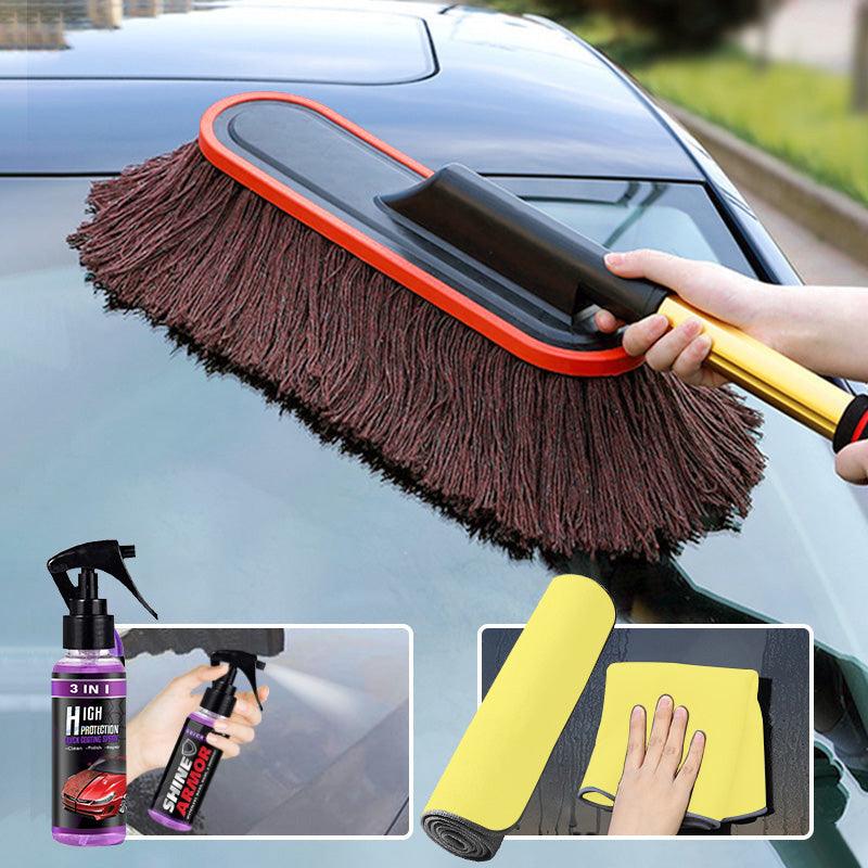 Dépoussiéreur de voiture avec manche télescopique extensible