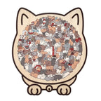 🎁Soldes de Noël 50 % DE RÉDUCTION🎅Puzzle en bois en forme de chat aux couleurs Morandi de 135 pièces