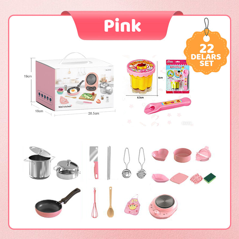 🍳 Mini Cuisine Jouet pour Enfants ✨👨‍🍳 - Ensemble 22 Pièces | Fonctionnelle & Réaliste | Rose & Bleu | Petits Chefs | Idée Cadeau Parfaite | 50% DE RÉDUCTION