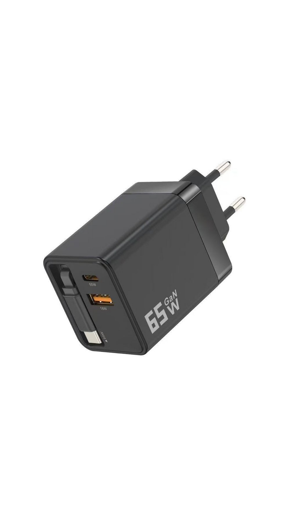 ⚡ Chargeur GaN 80W 3-en-1 avec Câble USB-C Rétractable 🔌🎒 - Charge Ultra-Rapide PD | USB-C + USB-A | Compact & Portable | 4 Couleurs | 50% DE RÉDUCTION