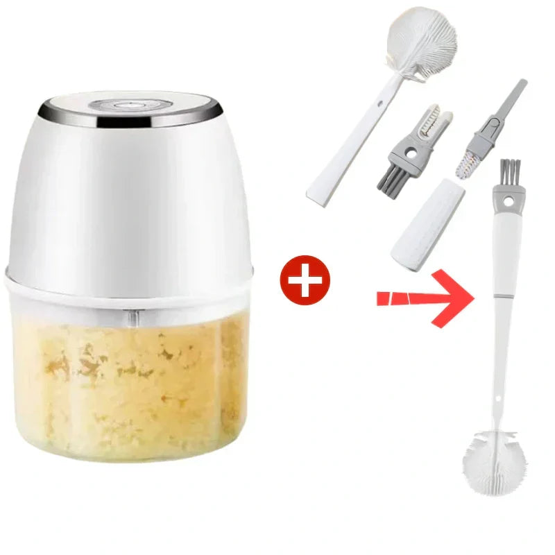 Liberté en cuisine ! ✂️ Hachoir Robot Rechargeable avec 6 Lames | Hache la Viande, l'Ail et les Légumes en 5 Secondes ⚡