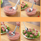 🥩 Outil à boulettes de viande en acier inoxydable 🍽️ | Portions uniformes, préparation rapide et mains propres | Idéal pour les déjeuners en famille, les dîners et les cadeaux | 24 × 6,5 cm