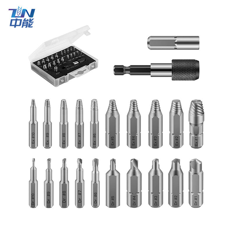 🔧 Kit d'extracteurs de vis endommagées – 22/33 Pièces | Acier Rapide | Système de Double Perçage & Extraction | Tige Hexagonale Universelle | Pour Bricoleurs et Professionnels ⚙️✨