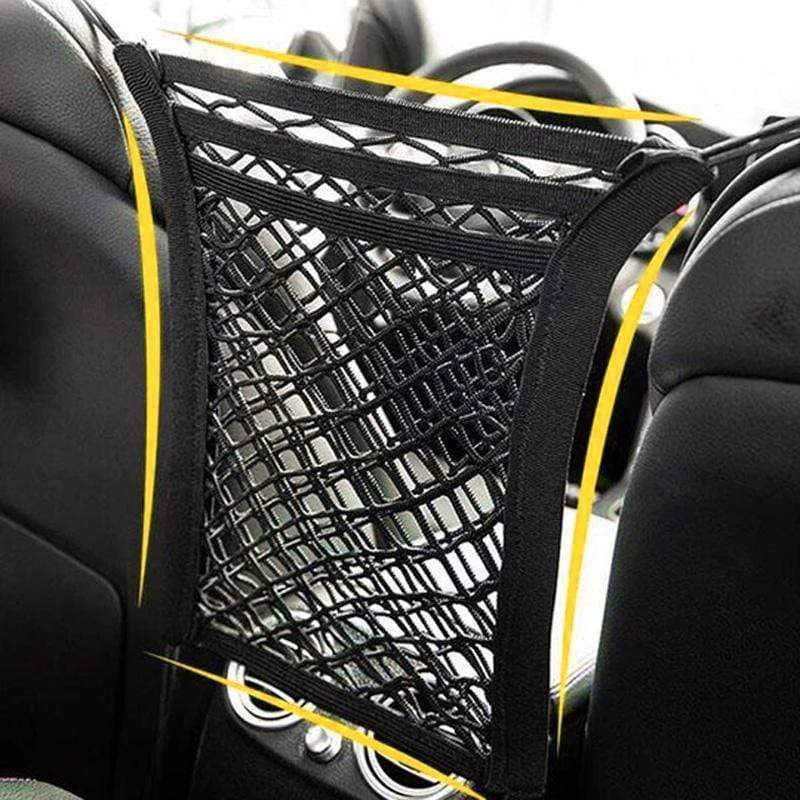 🚗🧹 Filet de Rangement Élastique pour Voiture – 3 Couches, Tissu Oxford + Nylon, Barrière de Sécurité Anti-Distraction, 2 Tailles – Pour Siège Arrière ✨📦