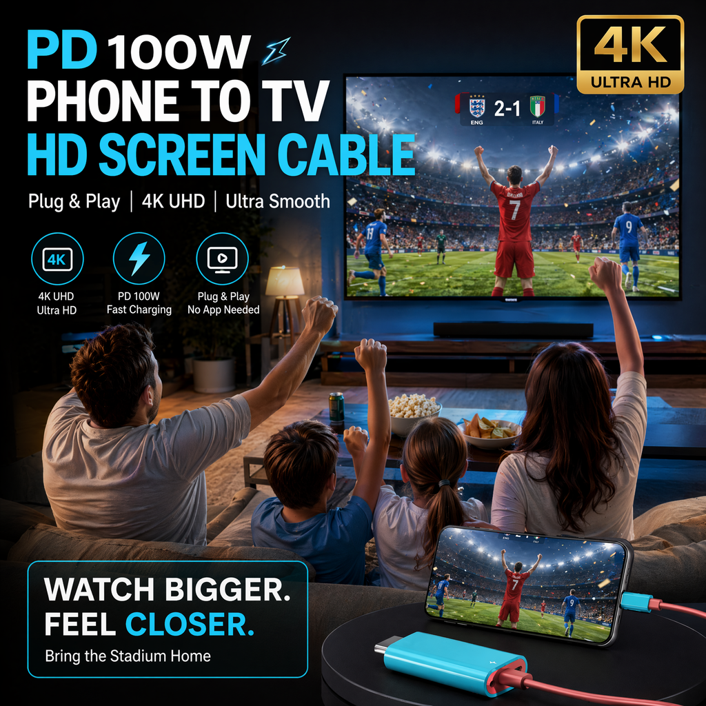 🎮📱➡️🖥️ Câble USB-C vers HDMI 2M avec PD 100W — Projette Switch, Tablette & Téléphone sur la TV | Joue & Recharge en Même Temps