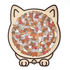 🎁Soldes de Noël 50 % DE RÉDUCTION🎅Puzzle en bois en forme de chat aux couleurs Morandi de 135 pièces