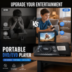 📺 Lecteur DVD/EVD portable HD 7,8 pouces – Grand écran | DVD/CD/USB/SD | Haut-parleurs intégrés | Sortie AV | Batterie rechargeable | Maison, voiture et voyage 🚗✈️