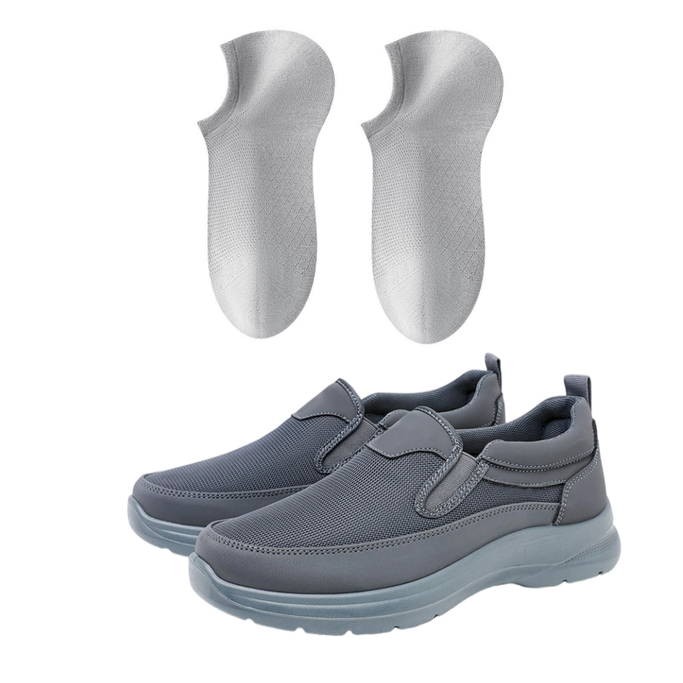 Baskets orthopédiques slip-on pour homme, respirantes et confortables avec semelles à mémoire de forme