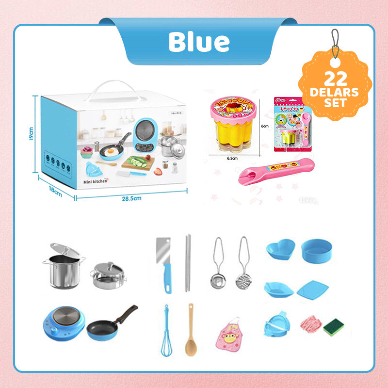 🍳 Mini Cuisine Jouet pour Enfants ✨👨‍🍳 - Ensemble 22 Pièces | Fonctionnelle & Réaliste | Rose & Bleu | Petits Chefs | Idée Cadeau Parfaite | 50% DE RÉDUCTION