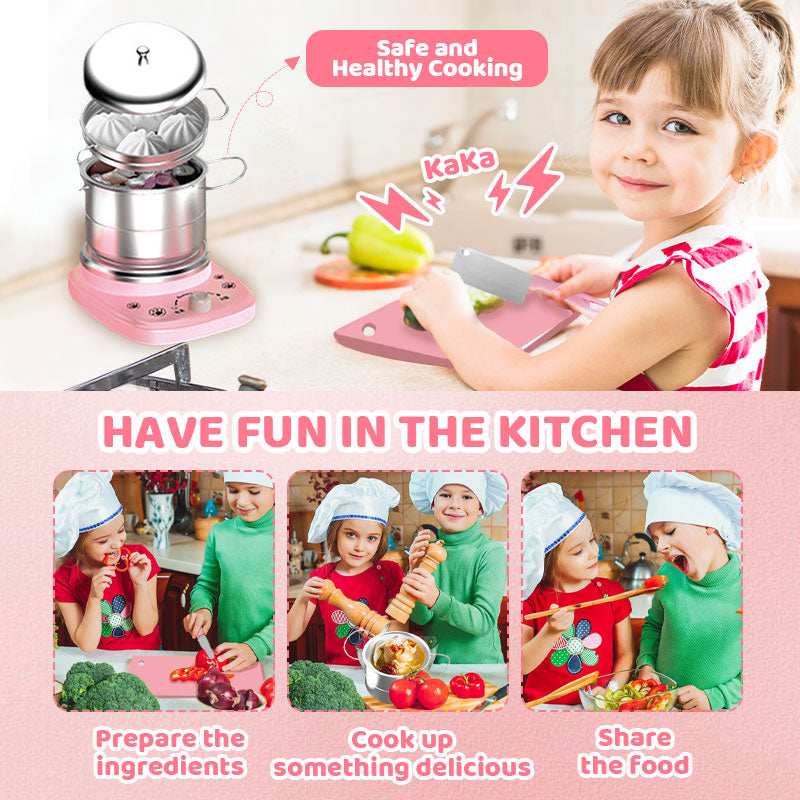 🎁Mini cuisine de jeu pour la vraie cuisine des enfants - Ensemble de 22 pièces