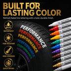 🚗 Marqueurs de Peinture à l'Huile pour Pneus Imperméables – 12 Couleurs Vives, Longue Durée, Pointe Fine – Pour Voitures, Motos, Vélos & Bricolage 🎨 (Lot de 5)