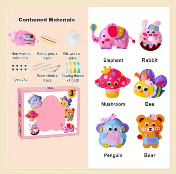 Le Meilleur Cadeau pour les Enfants - Kit de Couture Amusant à Faire Soi-même pour Enfants