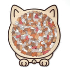 🎁Soldes de Noël 50 % DE RÉDUCTION🎅Puzzle en bois en forme de chat aux couleurs Morandi de 135 pièces