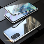 Coque magnétique double face en verre trempé pour téléphone Samsung