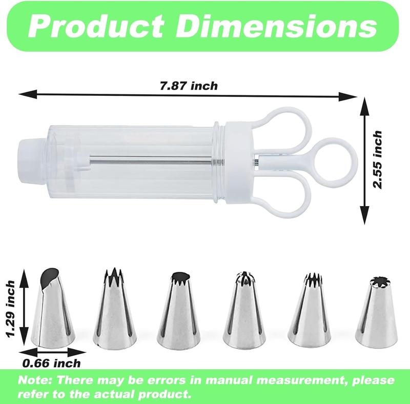🍰 Pistolet Décorateur pour Gâteaux et Cupcakes – Kit 18 Accessoires | Remplissage & Décoration | Acier Inoxydable + Plastique Sans BPA | Douilles Interchangeables | Pour Desserts Créatifs ✨🌸