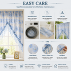 🌸 Rideau court de porte avec broderie florale et pompons ✨🧵 - Filtrage de lumière | Sans perçage | Polyester premium | 4 couleurs | Séparateur & Décoration | 50% DE RÉDUCTION