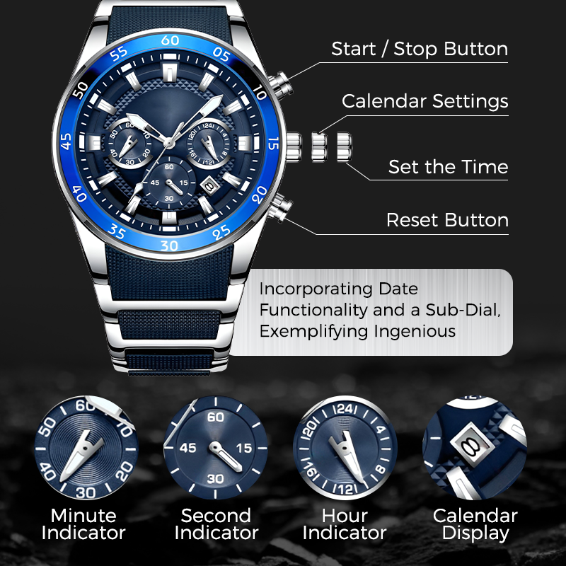⏳Offre Limitée dans le Temps⌛Montre à Quartz Multifonction Étanche pour Homme