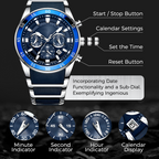 ⏳Offre Limitée dans le Temps⌛Montre à Quartz Multifonction Étanche pour Homme