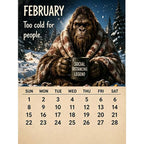 🦶 Calendrier 2027 La Vie Quotidienne de Bigfoot 🌲😄 - 12 Illustrations Exclusives | Format A4 | Papier Premium | Reliure Spirale | Cadeau Parfait | 50% DE RÉDUCTION